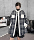 Contrast Panel Check Shirt Jacket
